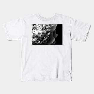 Black and White Summer Peony Kids T-Shirt